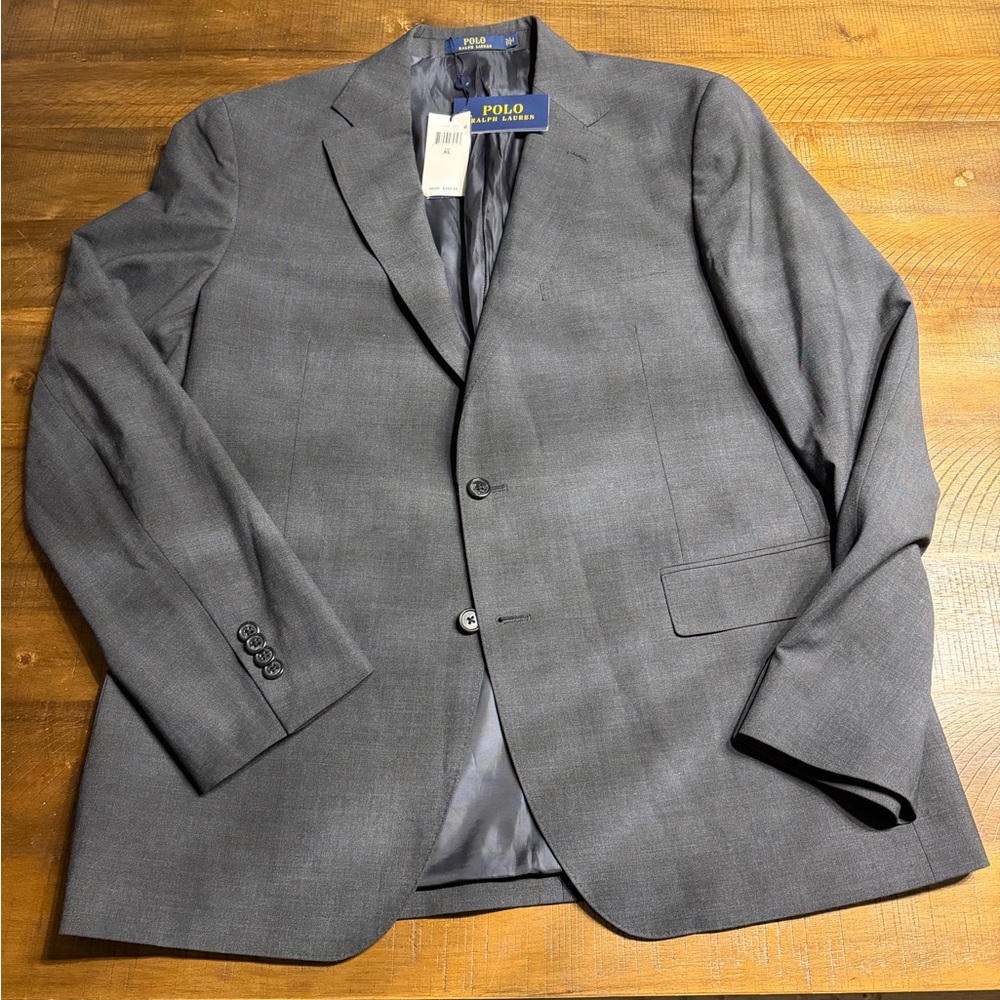 Hand stitched Lapelle Charcoal Heather Blazer S